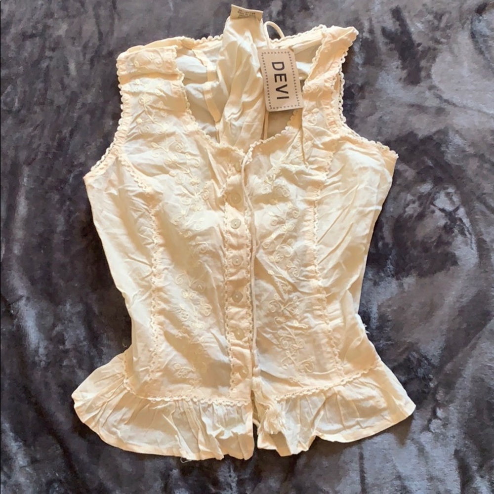 Beige adjustable blouse corset